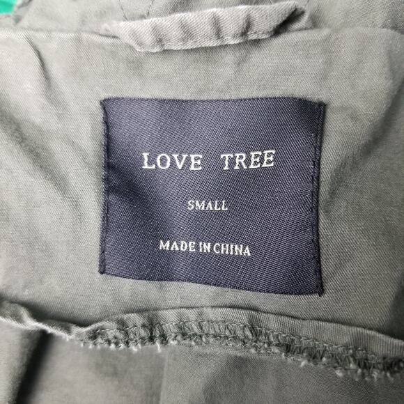 Love Tree Women's Cotton Long Sleeve Buttons Tan Hooded Jacket Size Small - Picture 5 of 7